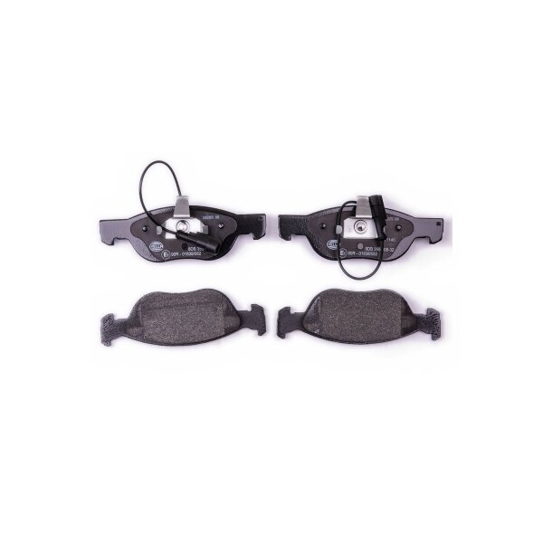 Brake pad set with wear warning contact 17.9 mm HELLA for e.g. ALFA ROMEO 145