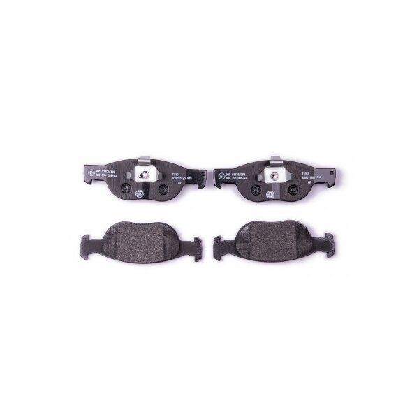 Brake pad set without wear warning 17.9 mm HELLA for e.g. LANCIA Y
