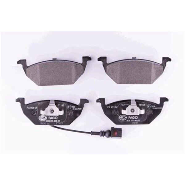 Brake pad set with wear warning contact 19.7 mm HELLA for...