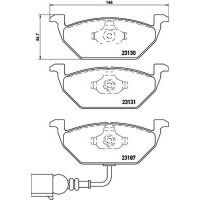 Brake pad set with wear warning contact 19.7 mm HELLA for SEAT ALTEA and others