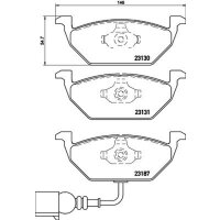 Brake pad set with wear warning contact 19.7 mm HELLA for SEAT ALTEA and others