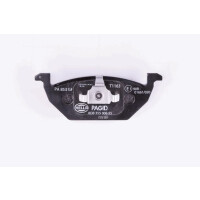 Brake pad set with wear warning contact 19.7 mm HELLA for SEAT ALTEA and others