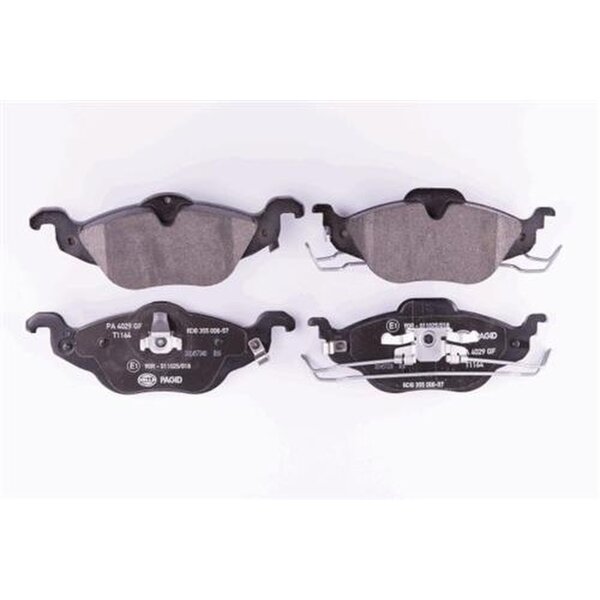 Brake pad set discs with wear warning 17.3 mm HELLA for e.g. OPEL ASTRA