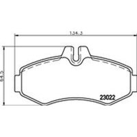 Bremsbelagsatz Scheiben mit Verschleißwarnanzeige 20,9 mm HELLA für u.a. MB VITO
