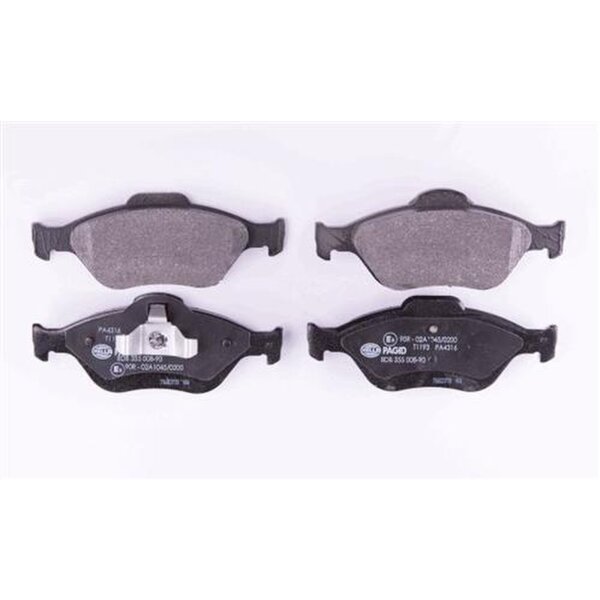 Brake pad set without wear warning 18.8 mm HELLA for FORD FIESTA and others