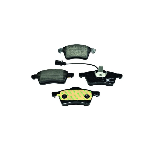 Brake pad set with wear warning contact 20.6 mm HELLA for e.g. VW TRANSPORTER