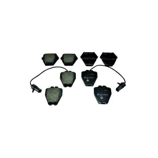 Brake pad set discs with wear warning contact HELLA for e.g. VW PASSAT