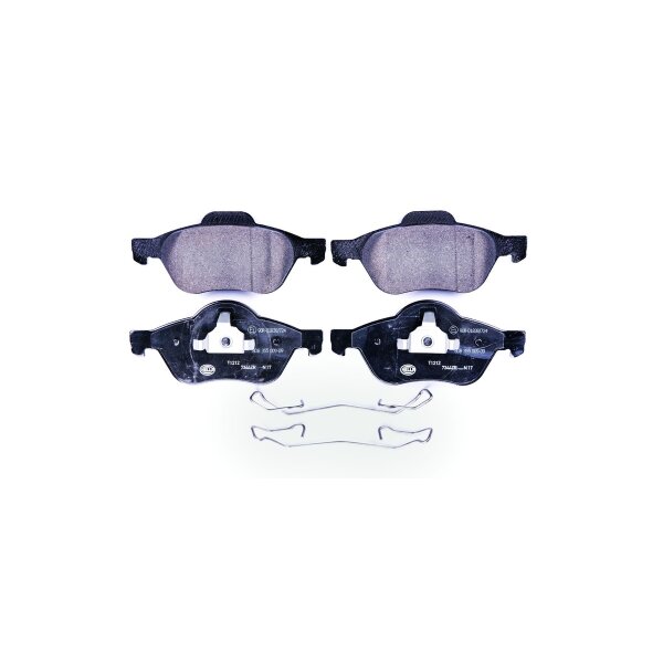 Brake pad set without wear warning 18.3 mm HELLA for e.g. RENAULT LAGUNA