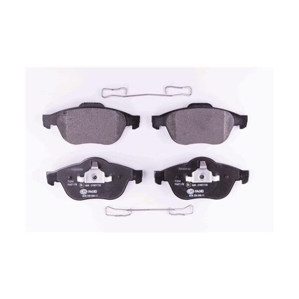 Brake pad set without wear warning 18.3 mm HELLA for e.g. RENAULT ESPACE