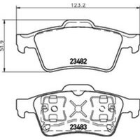 Bremsbelagsatz ohne Verschleißwarnung 16,7 mm HELLA für u.a. RENAULT LAGUNA