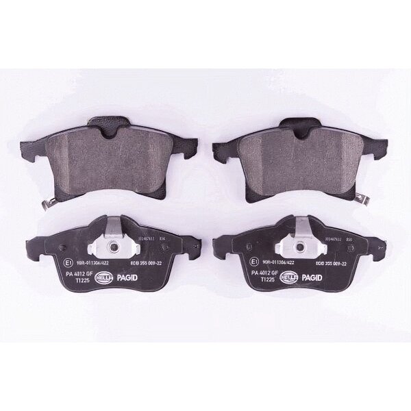 Brake pad set discs with wear warning HELLA for e.g. OPEL...