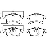Brake pad set discs with wear warning HELLA for e.g. OPEL ASTRA