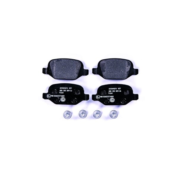 Brake pad set without wear warning 16.5 mm HELLA for e.g. ALFA ROMEO 156