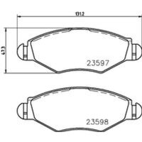 Bremsbelagsatz ohne Verschleißwarnung 18 mm HELLA für u.a. PEUGEOT 206