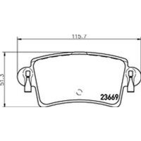 Bremsbelagsatz ohne Verschleißwarnung 16,8 mm HELLA für u.a. OPEL MOVANO