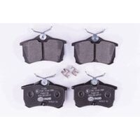 Brake pad set discs with wear warning 15 mm HELLA for e.g. HONDA ACCORD