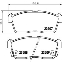 Brake pad set with wear warning 15 mm HELLA for e.g....