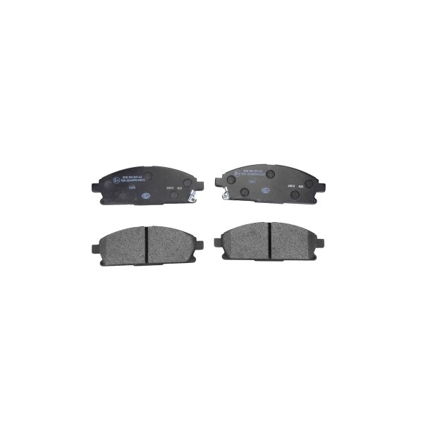 Brake pad set with wear warning 16.5 mm HELLA for NISSAN X-TRAIL and others