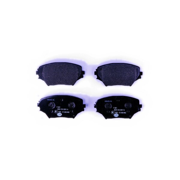 Brake pad set discs without wear warning 17.4 mm HELLA for TOYOTA RAV