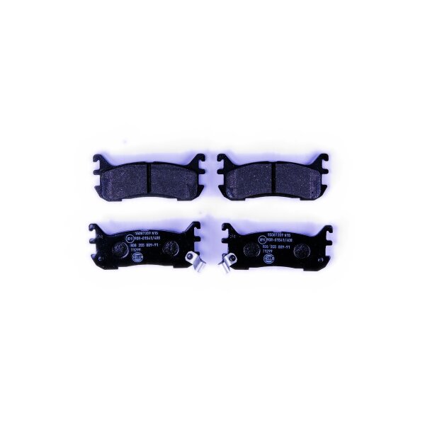 Brake pad set discs with wear warning 13.3 mm HELLA for e.g. MAZDA MX-5