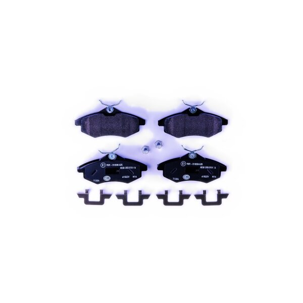 Brake pad set without wear warning 19.3 mm HELLA for e.g. CITROËN C3
