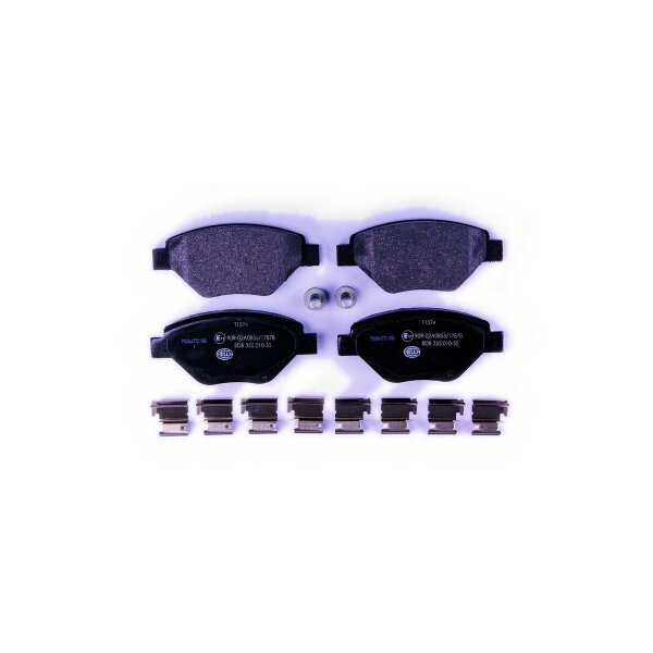 Brake pad set without wear warning 18.1 mm HELLA for e.g. RENAULT MEGANE