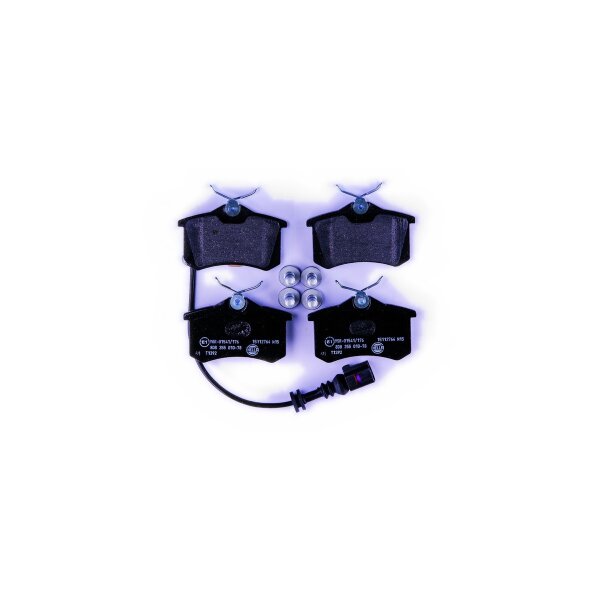 Brake pad set with wear warning contact 17.2 mm HELLA for SEAT IBIZA and others