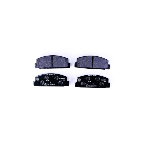 Brake pad set discs without wear warning 13 mm HELLA for e.g. MAZDA 6