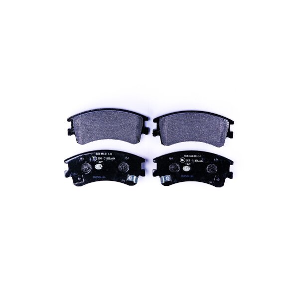 Brake pad set discs with wear warning 18.2 mm HELLA for e.g. MAZDA 6