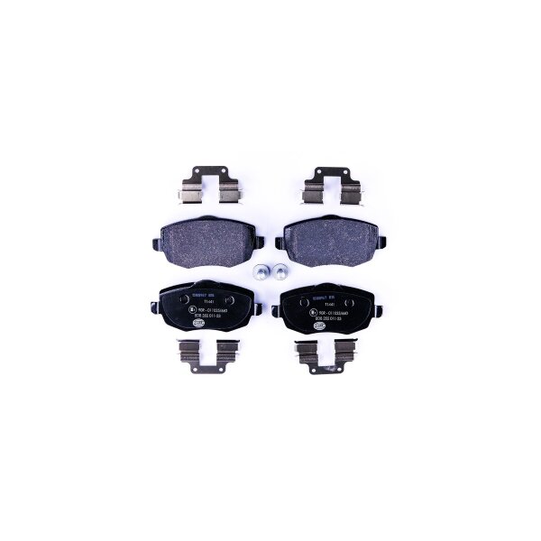 Brake pad set without wear warning 16.4 mm HELLA for LANCIA YPSILON