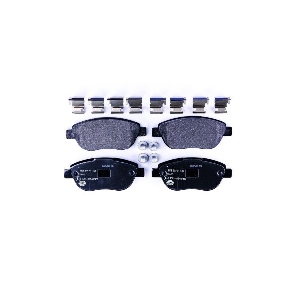 Brake pad set without wear warning 19 mm HELLA for FIAT DOBLO and others