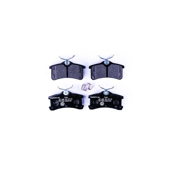 Brake pad set with wear warning contact 15 mm HELLA for TOYOTA AVENSIS and others