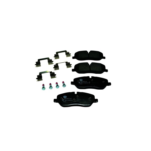 Brake pad set with wear warning 18.1 mm HELLA for e.g. LAND ROVER DISCOVERY