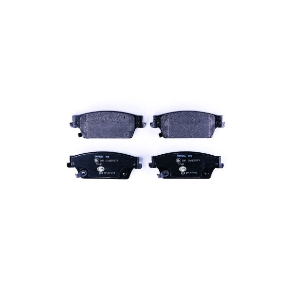 Brake pad set with wear warning 16.4 mm HELLA for e.g. CADILLAC STS