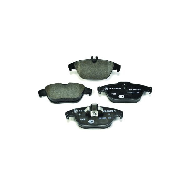 Brake pad set discs with wear warning 17.5 mm HELLA for e.g. MB C-KLASSE