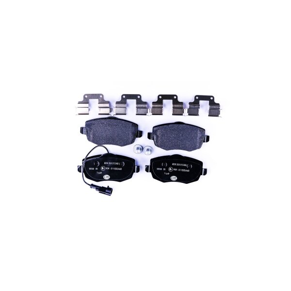 Brake pad set with wear warning contact 16.4 mm HELLA for LANCIA YPSILON