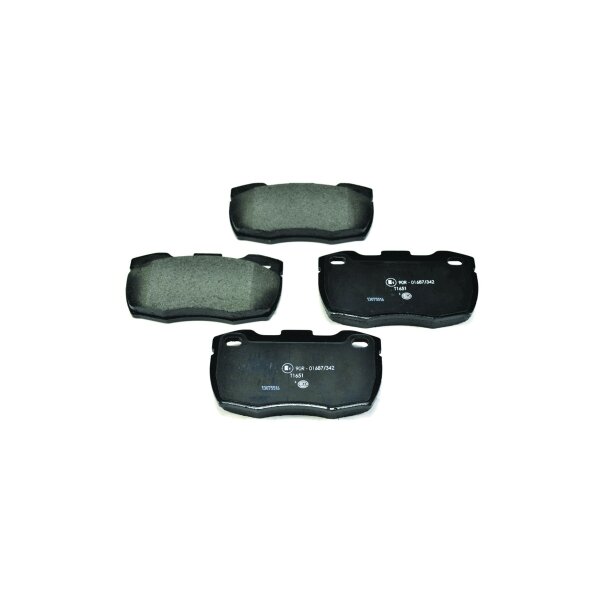 Bremsbelagsatz ohne Verschleißwarnung 17 mm HELLA für u.a. LAND ROVER DEFENDER