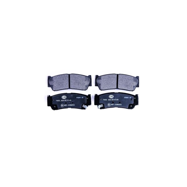 Brake pad set with wear warning 16.2 mm HELLA for HYUNDAI SANTA and others