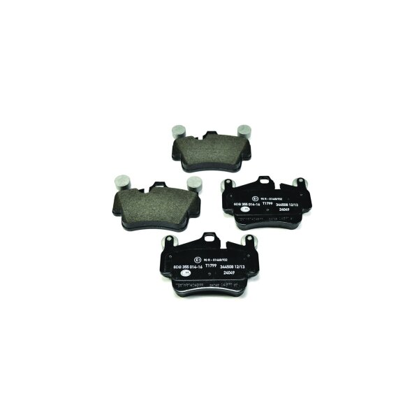 Brake pad set discs with wear warning 17 mm HELLA for PORSCHE 911 and others