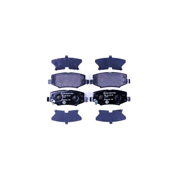 Brake pad set discs with wear warning 16.6 mm HELLA for DODGE NITRO and others