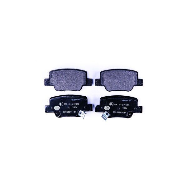 Brake pad set with wear warning 16.6 mm HELLA for TOYOTA VERSO and others