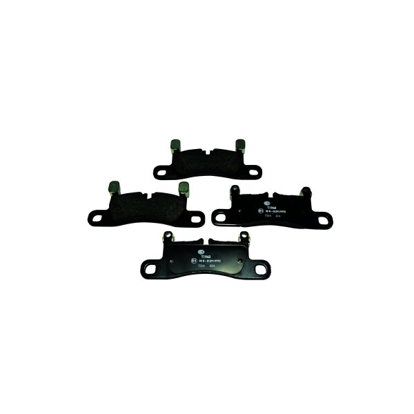 Brake pad set discs with wear warning 17.4 mm HELLA for PORSCHE CAYENNE