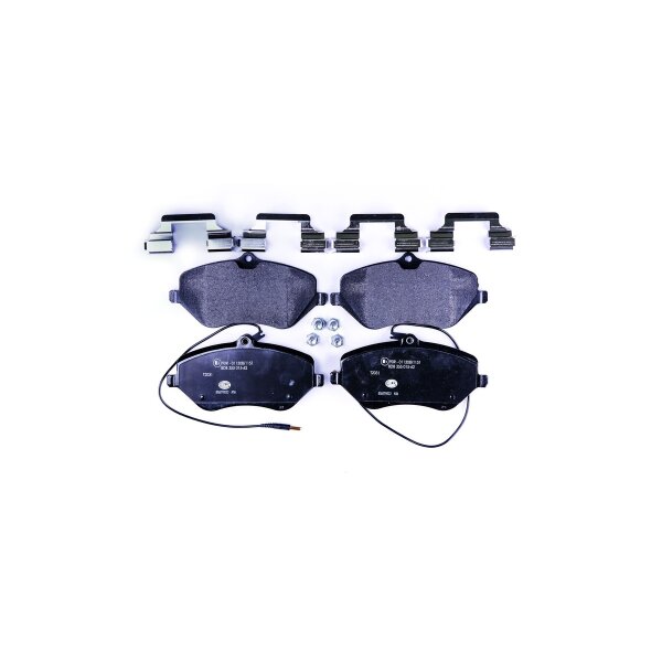 Brake pad set with wear warning contact 18.3 mm HELLA for e.g. PEUGEOT 407