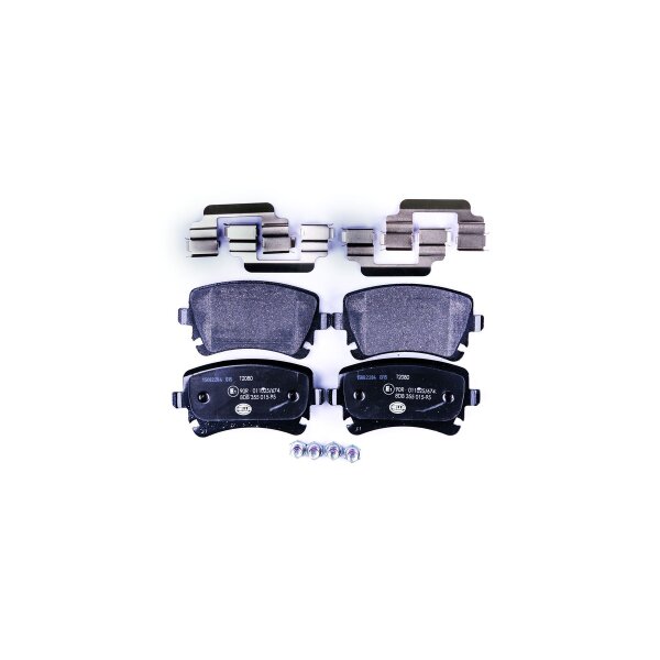 Brake pad set without wear warning 17.7 mm HELLA for BENTLEY CONTINENTAL and others