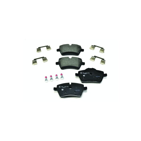 Brake pad set with wear warning 18 mm HELLA for e.g. MINI MINI COUNTRYMAN