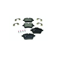 Brake pad set with wear warning 18 mm HELLA for e.g. MINI...