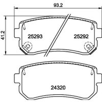 Bremsbelagsatz Bremsscheibe hinten HELLA für HAWTAI MOTOR KIA