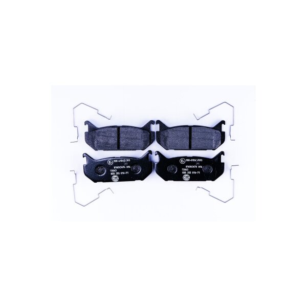 Brake pad set without wear warning 13.5 mm HELLA for e.g. MAZDA 626