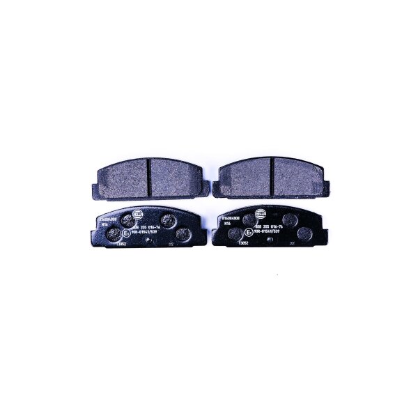 Brake pad set without wear warning 13 mm HELLA for e.g. MAZDA 626