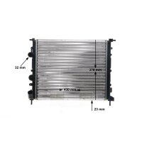 Kühler Motor Rippen mech. gefügt 430 mm - 378 mm MAHLE für u.a. RENAULT CLIO